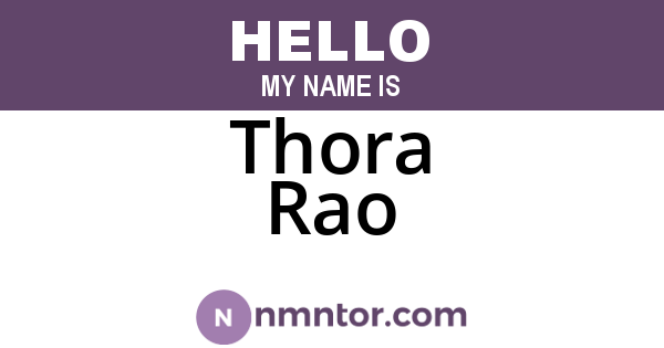 Thora Rao
