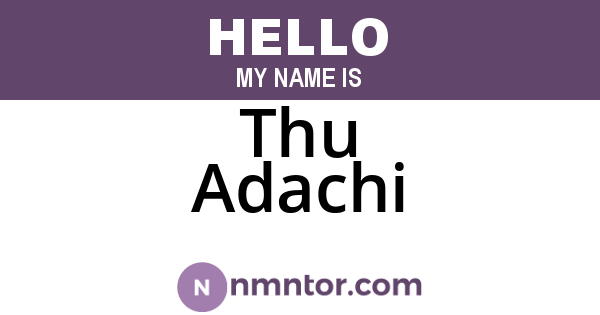 Thu Adachi