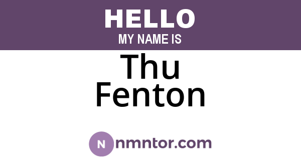 Thu Fenton