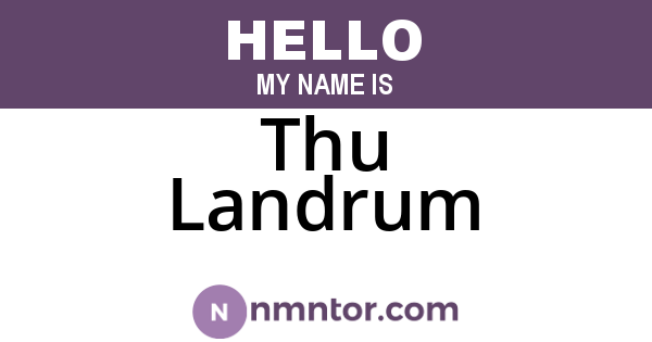 Thu Landrum
