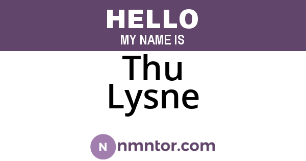 Thu Lysne