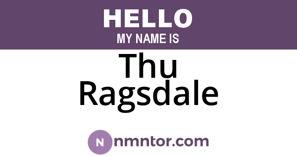 Thu Ragsdale