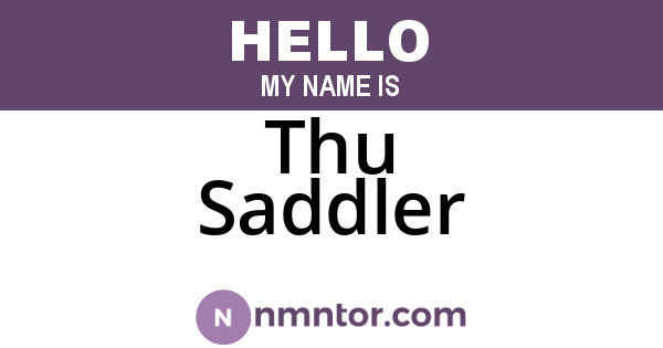 Thu Saddler