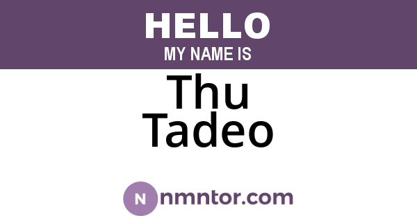 Thu Tadeo