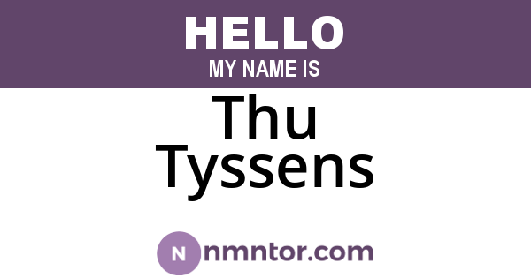 Thu Tyssens