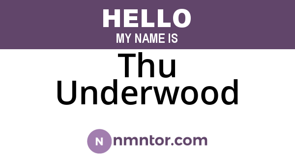 Thu Underwood
