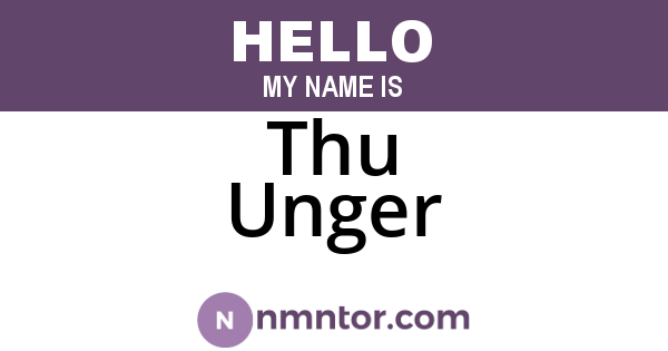 Thu Unger