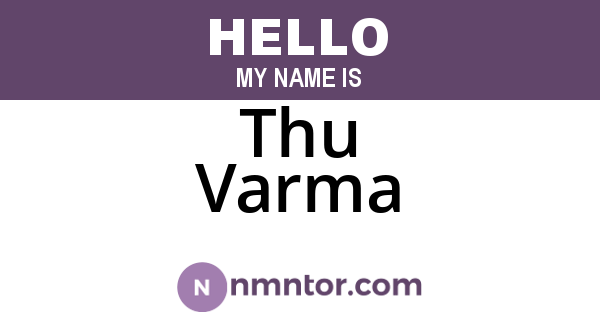 Thu Varma