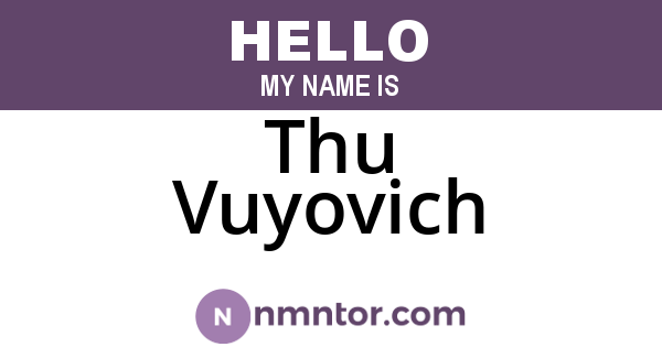 Thu Vuyovich