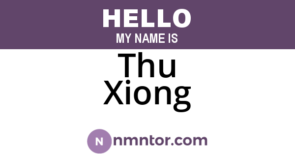 Thu Xiong