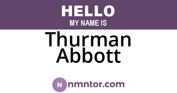 Thurman Abbott