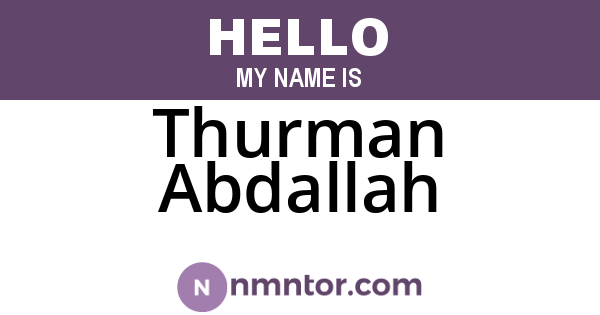 Thurman Abdallah