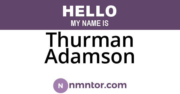 Thurman Adamson
