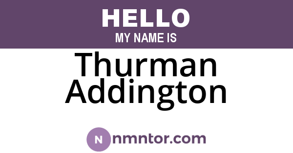 Thurman Addington