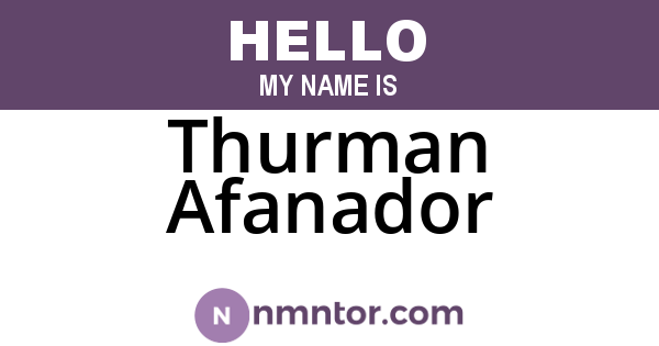 Thurman Afanador
