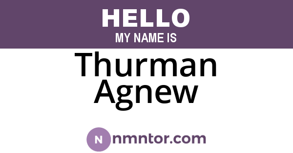 Thurman Agnew