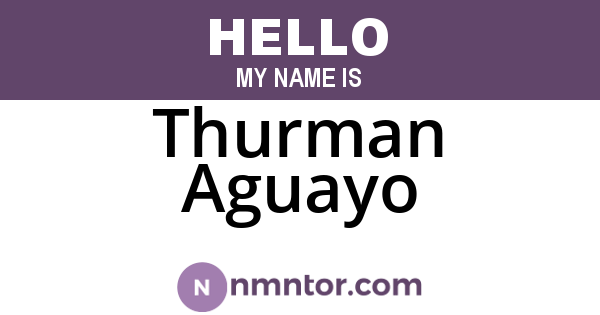 Thurman Aguayo