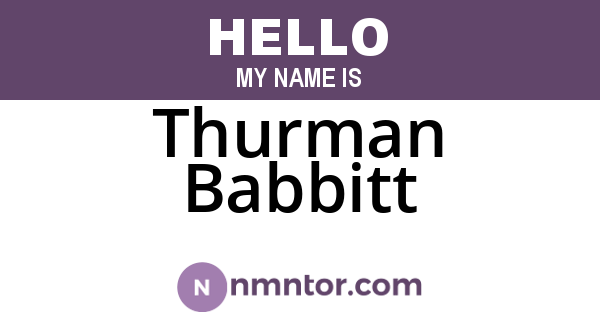 Thurman Babbitt