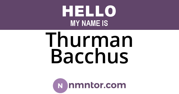 Thurman Bacchus