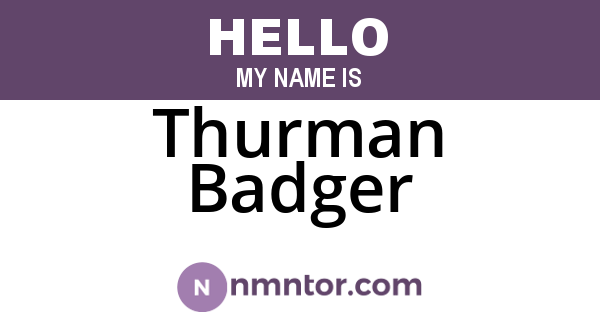 Thurman Badger