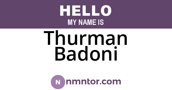 Thurman Badoni