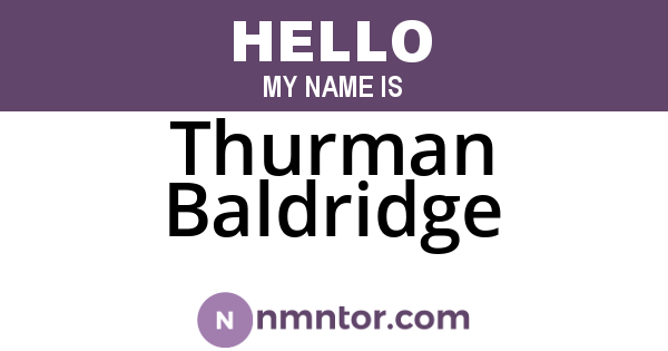 Thurman Baldridge