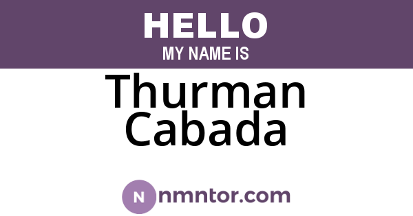 Thurman Cabada