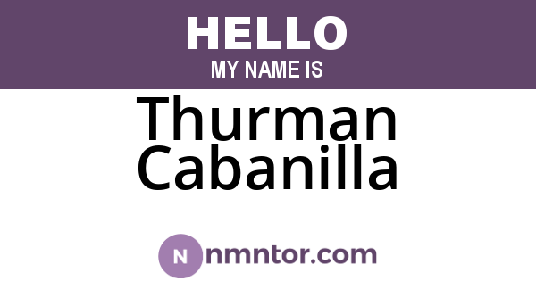 Thurman Cabanilla