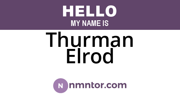Thurman Elrod