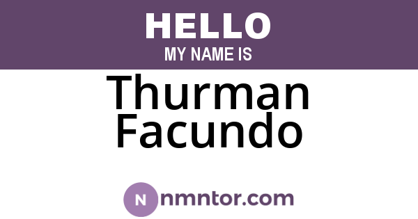 Thurman Facundo