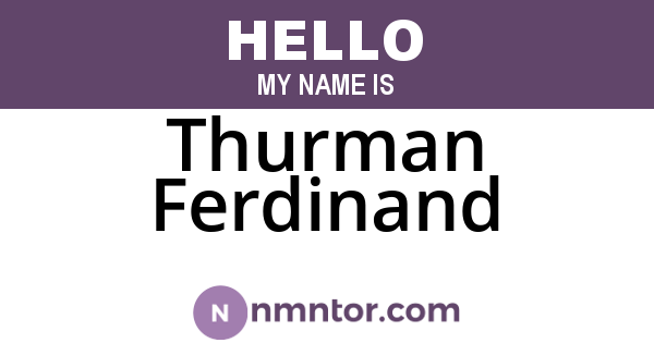 Thurman Ferdinand