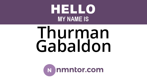 Thurman Gabaldon