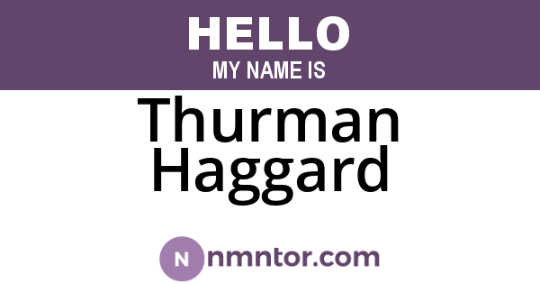 Thurman Haggard