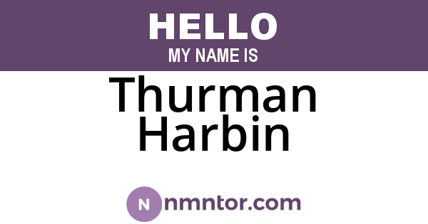 Thurman Harbin