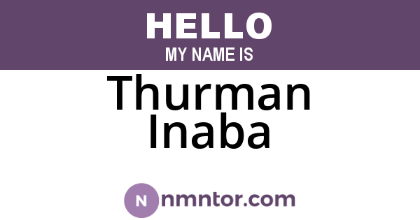Thurman Inaba