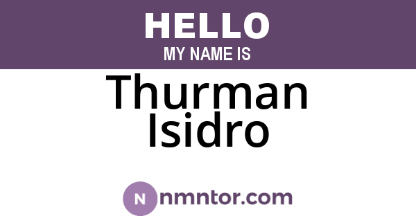 Thurman Isidro