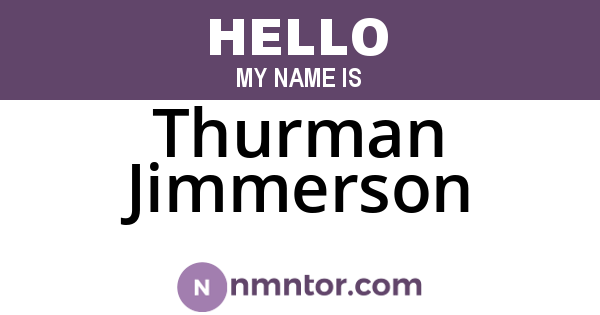 Thurman Jimmerson