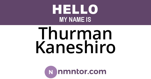 Thurman Kaneshiro