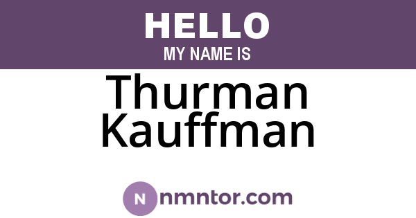 Thurman Kauffman