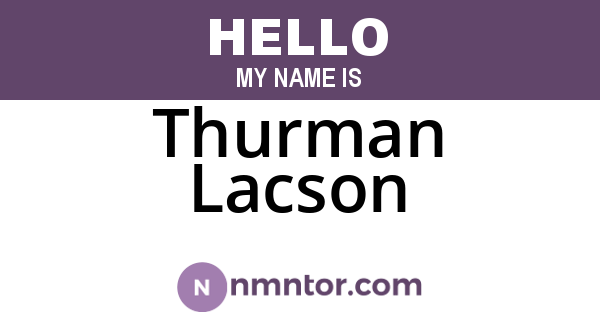 Thurman Lacson