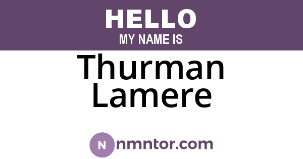 Thurman Lamere