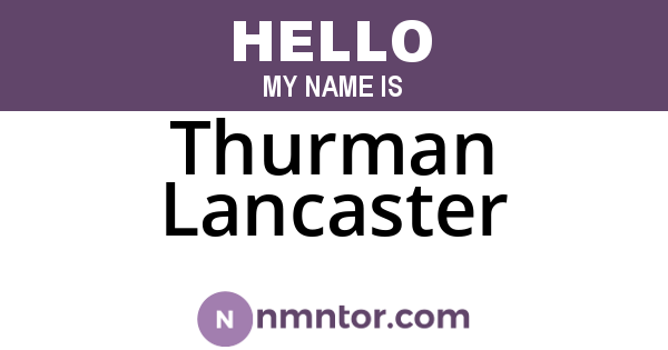 Thurman Lancaster