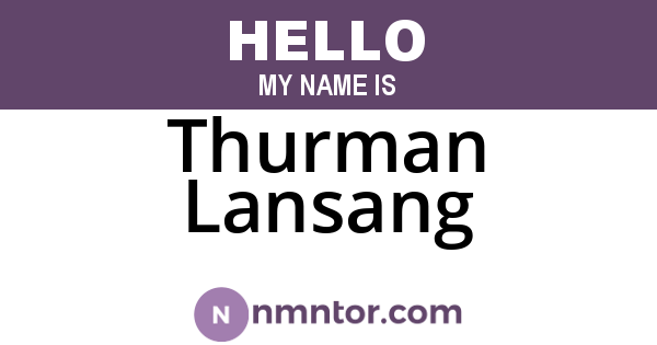 Thurman Lansang
