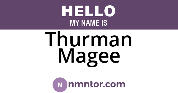 Thurman Magee
