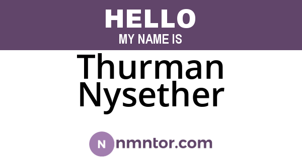 Thurman Nysether