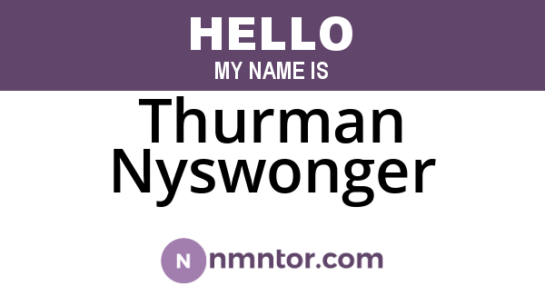 Thurman Nyswonger