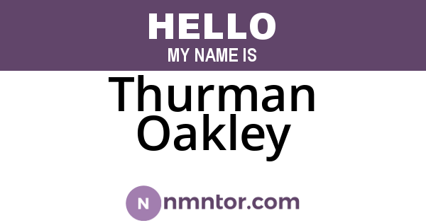 Thurman Oakley