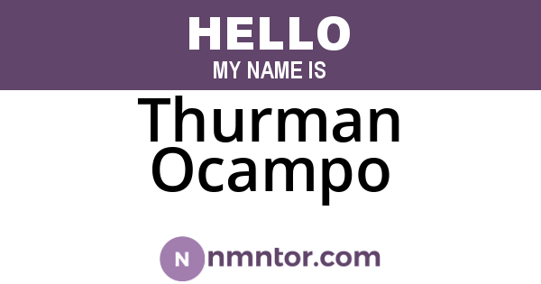 Thurman Ocampo