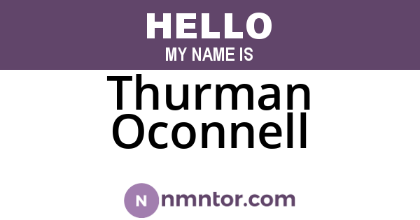 Thurman Oconnell