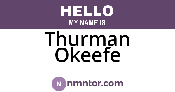 Thurman Okeefe